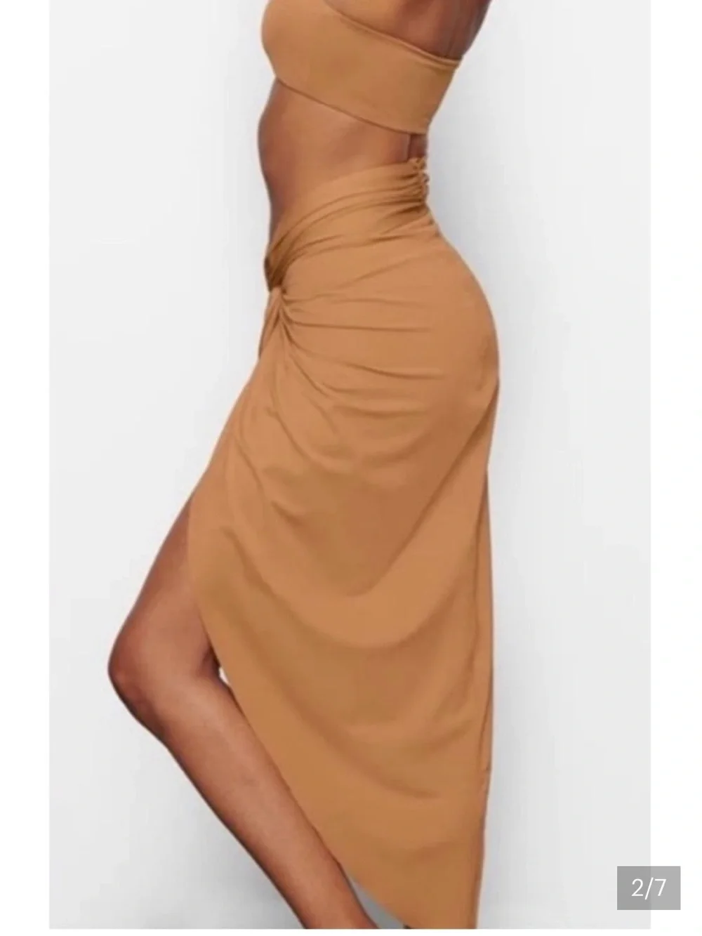 SKIMS ORCRE Sarong Twist-Front High-Low Midi Swim Skirt